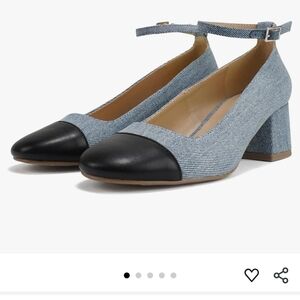 Elegant Black and Blue Ankle Strap Heels